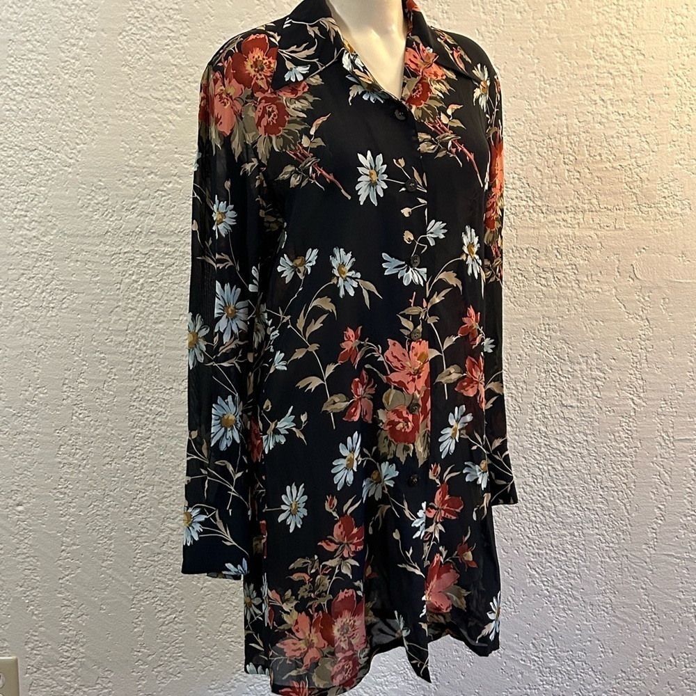 ATSURO TAYAMA floral blouse /tunic MED made in Japan - Picture 2 of 12